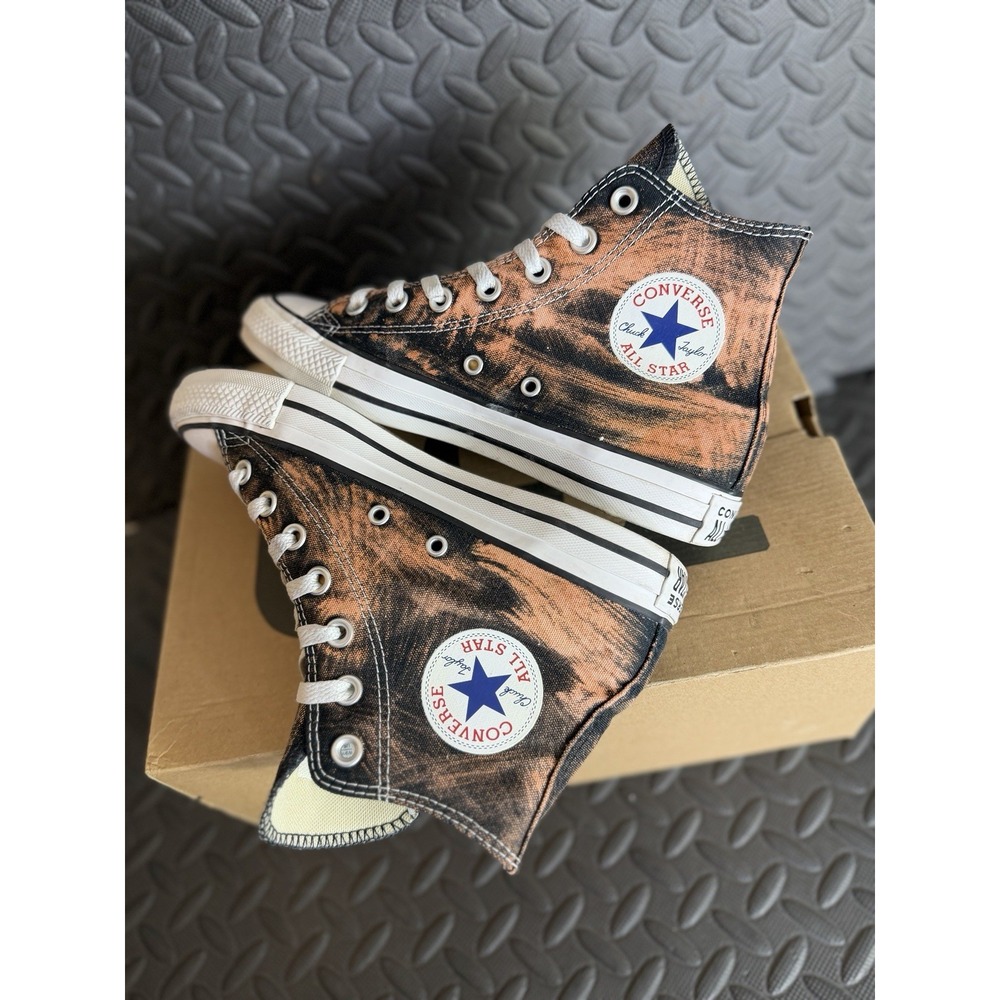Converse CTAS Hi Women Size 7 Bleach Design Black Sneakers Shoes 1 of 1 Custom